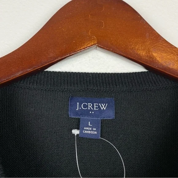J. Crew Men's Merino Wool Blend V-Neck Pullover Sweater Black Size L NWT - Picture 6 of 7